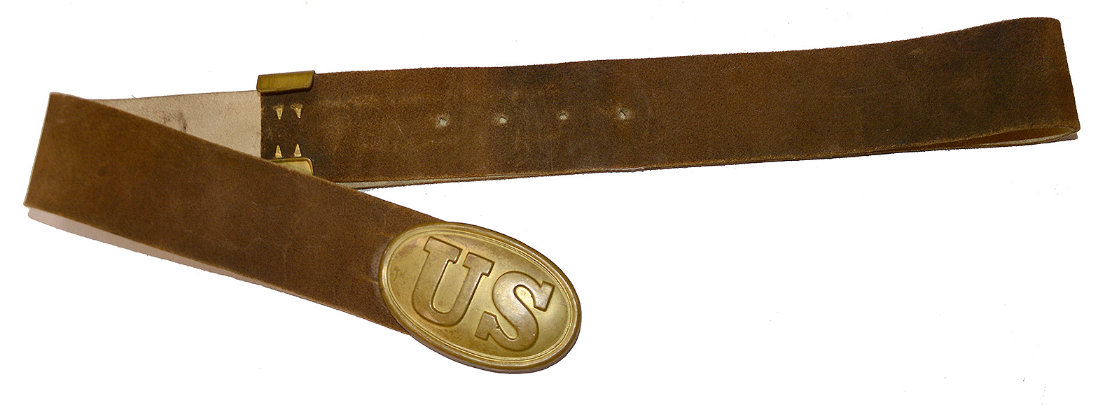 MINTY CIVIL WAR CONTRACTOR MARKED US INFANTRY BUFF BELT AND PLATE