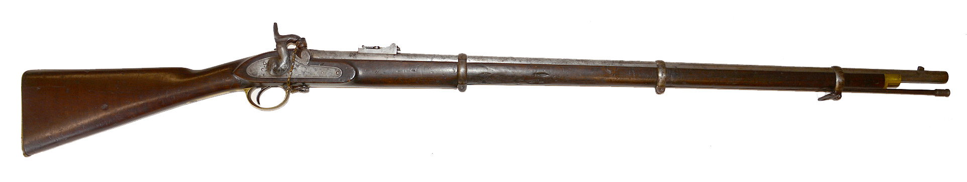 A FRENCH MADE BRITISH PATTERN 1853 ENFIELD RIFLE-MUSKET, AND CONFEDERATE USED (CAPTURED & COLLECTED)
