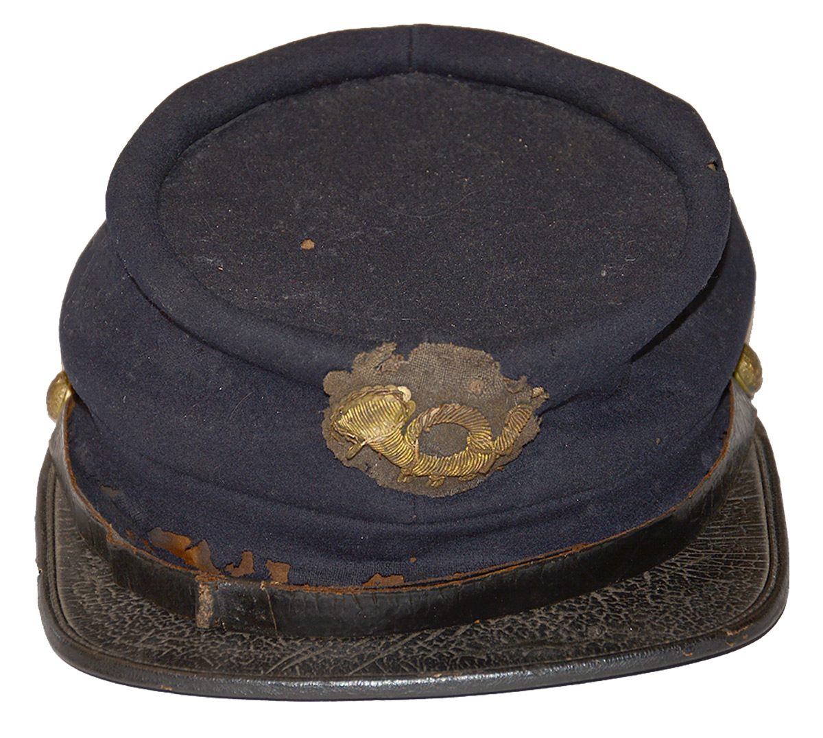 CIVIL WAR OFFICER’S KEPI WITH ORIGINAL INFANTRY INSIGNIA