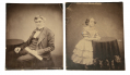 CIRCA 1858 PAIR OF ALBUMEN PHOTOGRAPHS: SIR CHARLES FOX, BUILDER OF THE CRYSTAL PALACE, AND HIS DAUGHTER MARY ISABEL