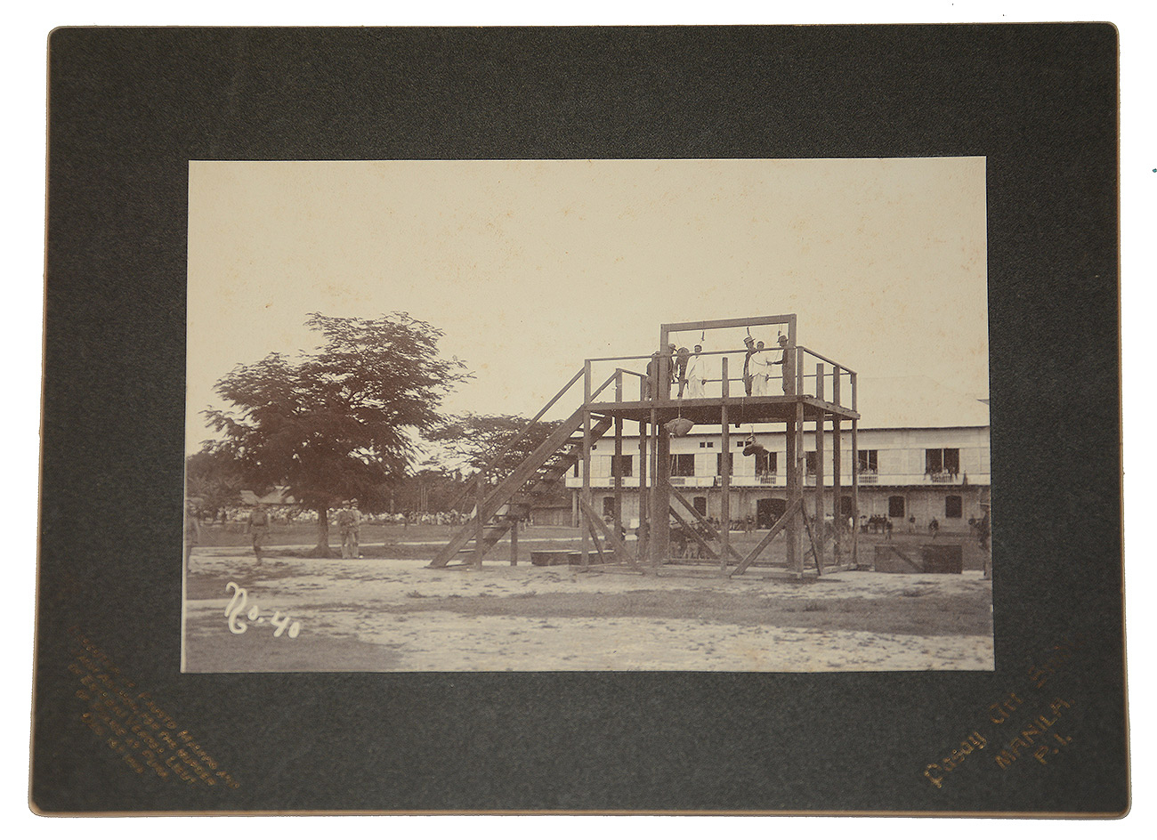 PHOTOGRAPH — PHILIPPINE COLONIAL-ERA JUDICIAL EXECUTION, OLD BILIBID PRISON, MANILA, P.I.