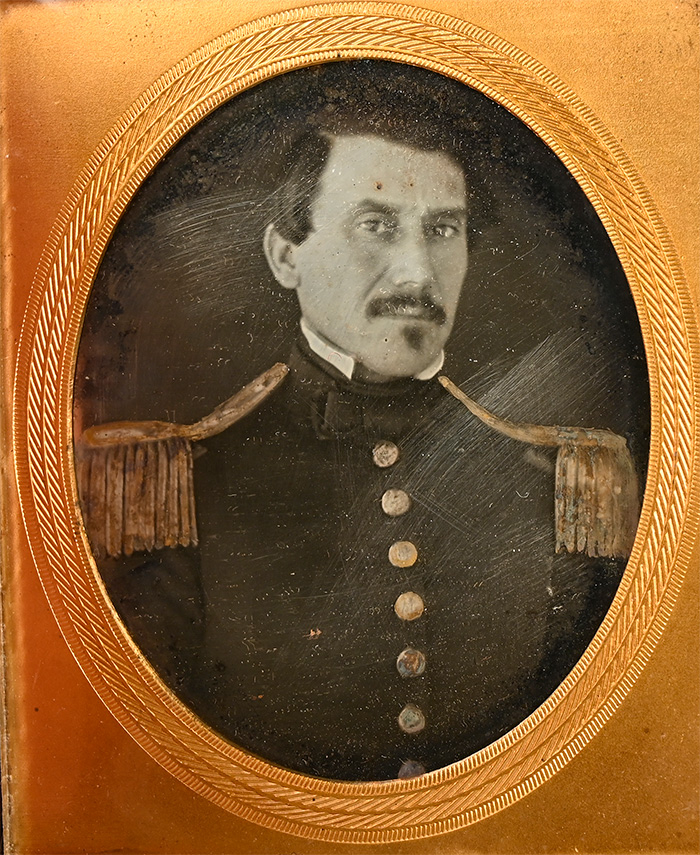 DAGUERROTYPE IN UNIFORM OF LEWIS HENRY LITTLE, BREVET FOR GALLANT AND MERITORIOUS CONDUCT AT MONTEREY 1846; KILLED IN ACTION AS CONFEDERATE BRIGADIER GENERAL AND DIVISION COMMANDER AT IUKA 1862