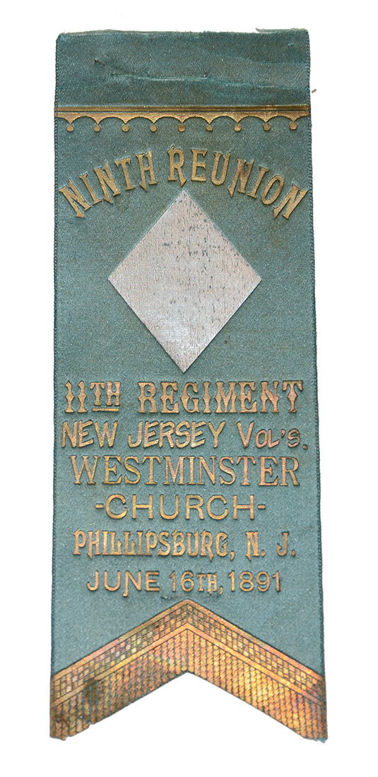 11th NEW JERSEY REUNION RIBBON – PHILLIPSBURG, NJ – 1891