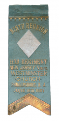 11th NEW JERSEY REUNION RIBBON – PHILLIPSBURG, NJ – 1891