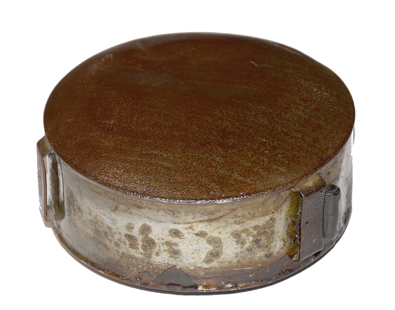 CONFEDERATE USED TIN DRUM CANTEEN WITH SPOUT