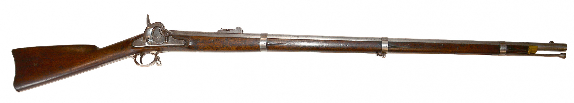 IDENTIFIED US M1855 TYPE-1 SPRINGFIELD MUSKET: ALBERT WADHAMS CO. I, 11th CONNECTICUT: WOUNDED IN ACTION AT COLD HARBOR