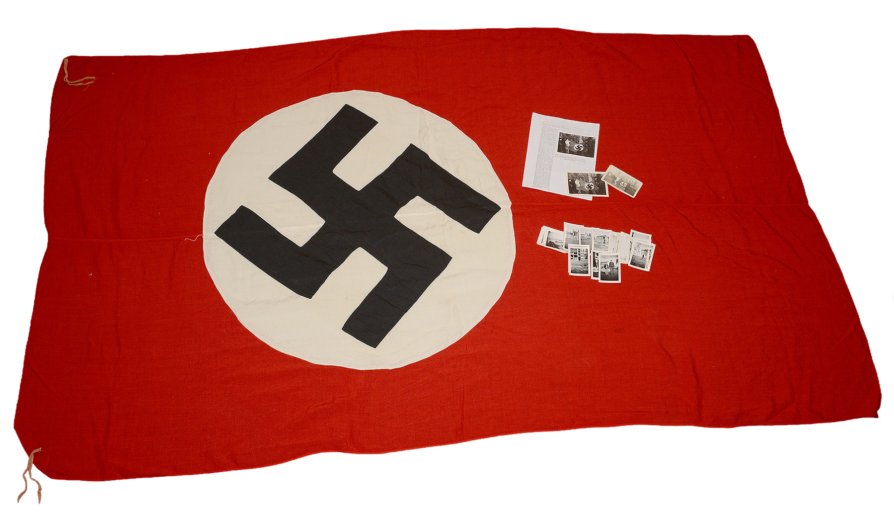 GERMAN WORLD WAR TWO FLAG FROM THE ITALIAN CAMPAIGN – SOUVENIR BROUGHT HOME BY US SAILOR