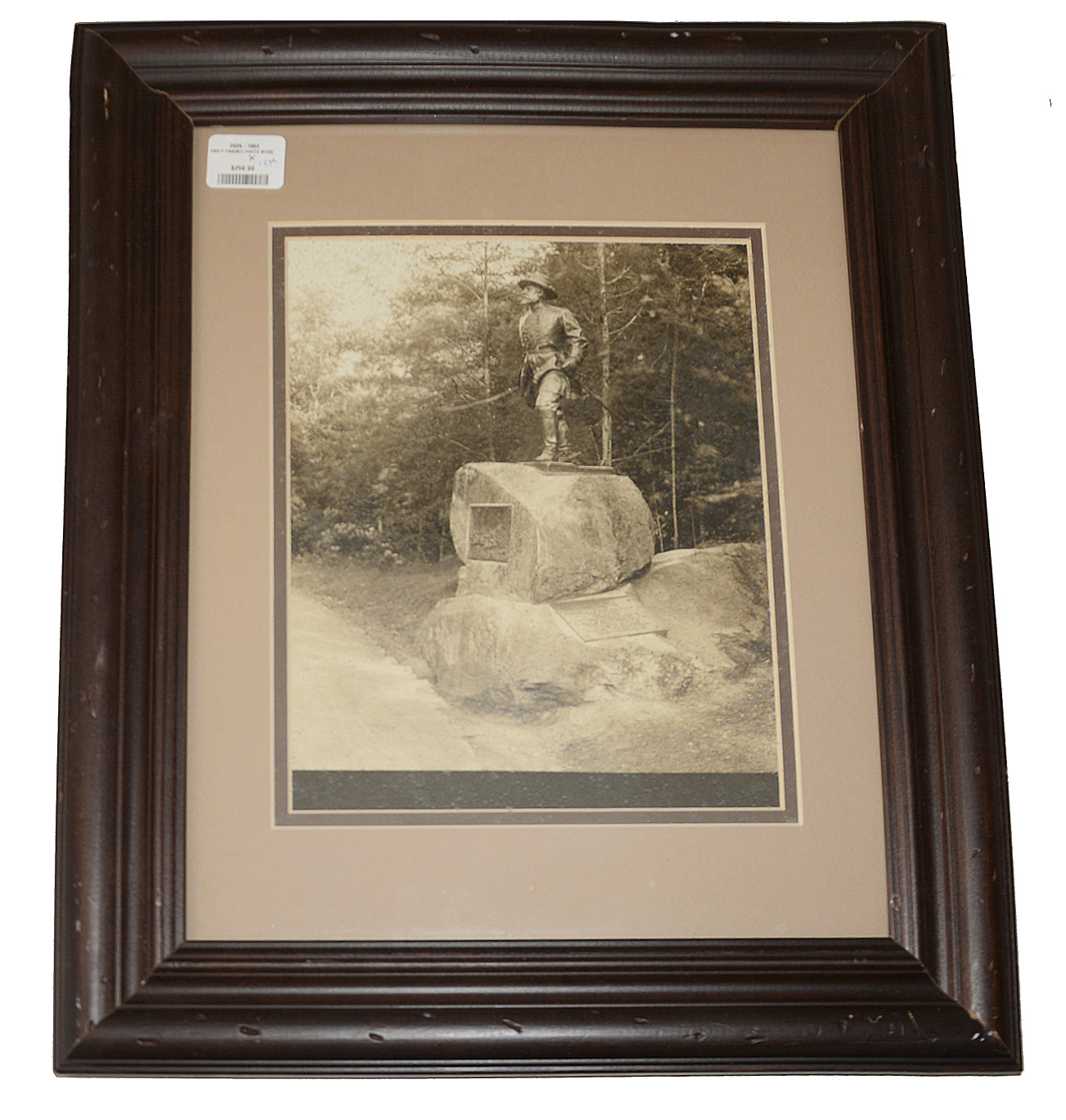 ORIGINAL TIPTON ALBUMEN PHOTO – MONUMENT TO GENERAL WILLIAM WELLS, BUSHMAN HILL/BIG ROUND TOP