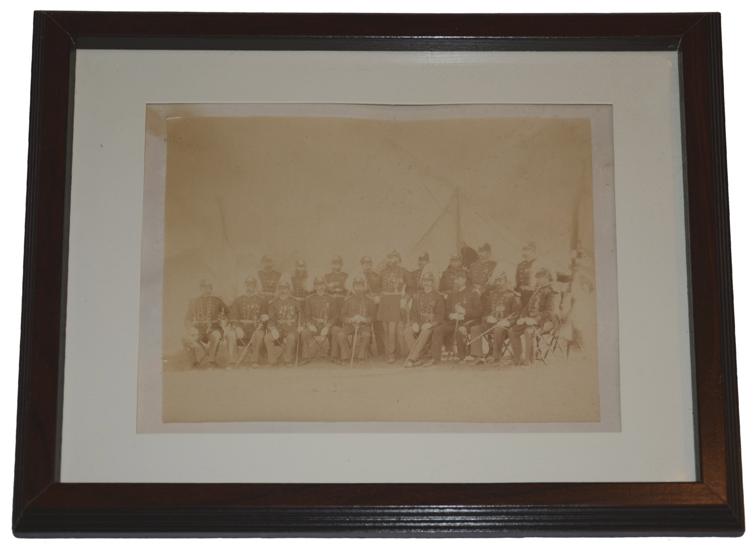 FRAMED POST-WAR ALBUMEN OF A GROUP OF STAFF OFFICERS