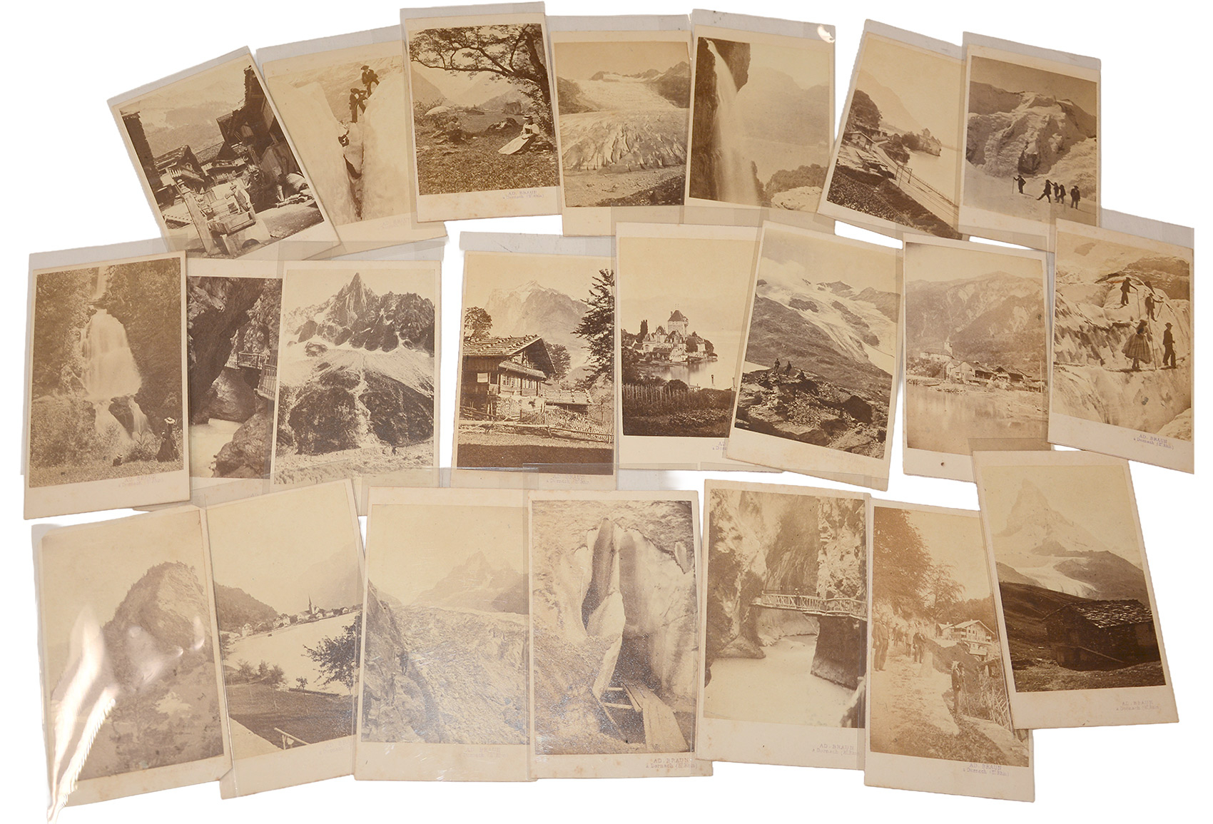 GROUP OF 22 CARTES DE VISITE: SWITZERLAND, BY AD. BRAUN, DORNACH