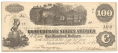 1862 $100 CONFEDERATE STATES BANK NOTE, T-40