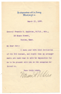 NELSON A. MILES (1839–1925 TYPED LETTER SIGNED AS COMMANDING GENERAL OF THE U.S. ARMY 