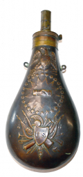 1838 DATED AMES “PEACE” FLASK