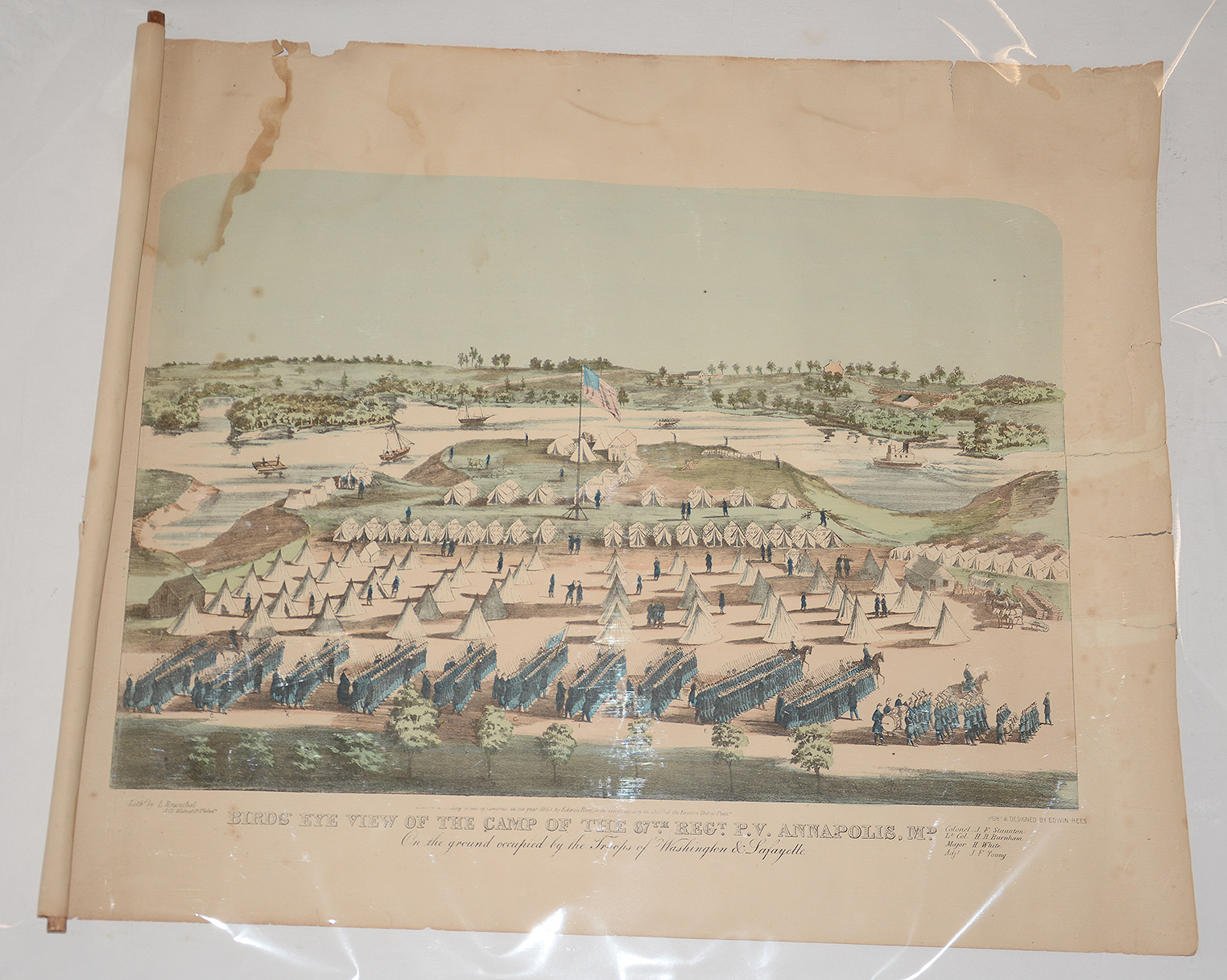 HAND-COLORED LITHOGRAPH — 