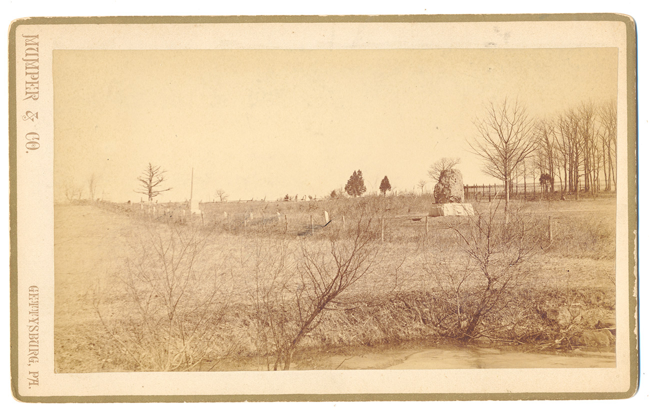 MUMPER CABINET CARD PHOTO – MONUMENTS NEAR THE ANGLE/COPSE OF TREES