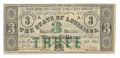 1862 STATE OF LOUISIANA $3 NOTE