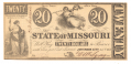 1862 STATE OF MISSOURI $20 NOTE