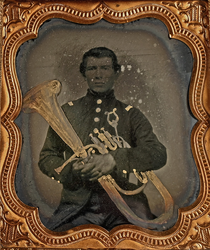 AMBROTYPE OF IDENTIFIED MUSICIAN OF THE PETERSBURG MILITIA
