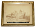 FRAMED ALBUMEN PHOTO OF STEAM ENGINE IN BINGHAMTON, NY, CIRCA 1885