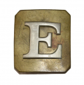 POST-CIVIL WAR CLIPPED-CORNER MILITIA/GUARD BELT PLATE (COMPANY “E”)
