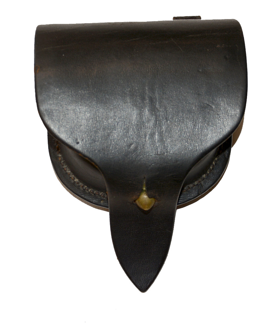 OUTSTANDING U.S. PERCUSSION CAP POUCH BY E. METZGER OF PHILADELPHIA WITH BOLDLY STRUCK H. H. HARTZELL ORDNANCE SUB-INSPECTOR STAMP — COMPLETE WITH FLEECE AND PRIMING WIRE