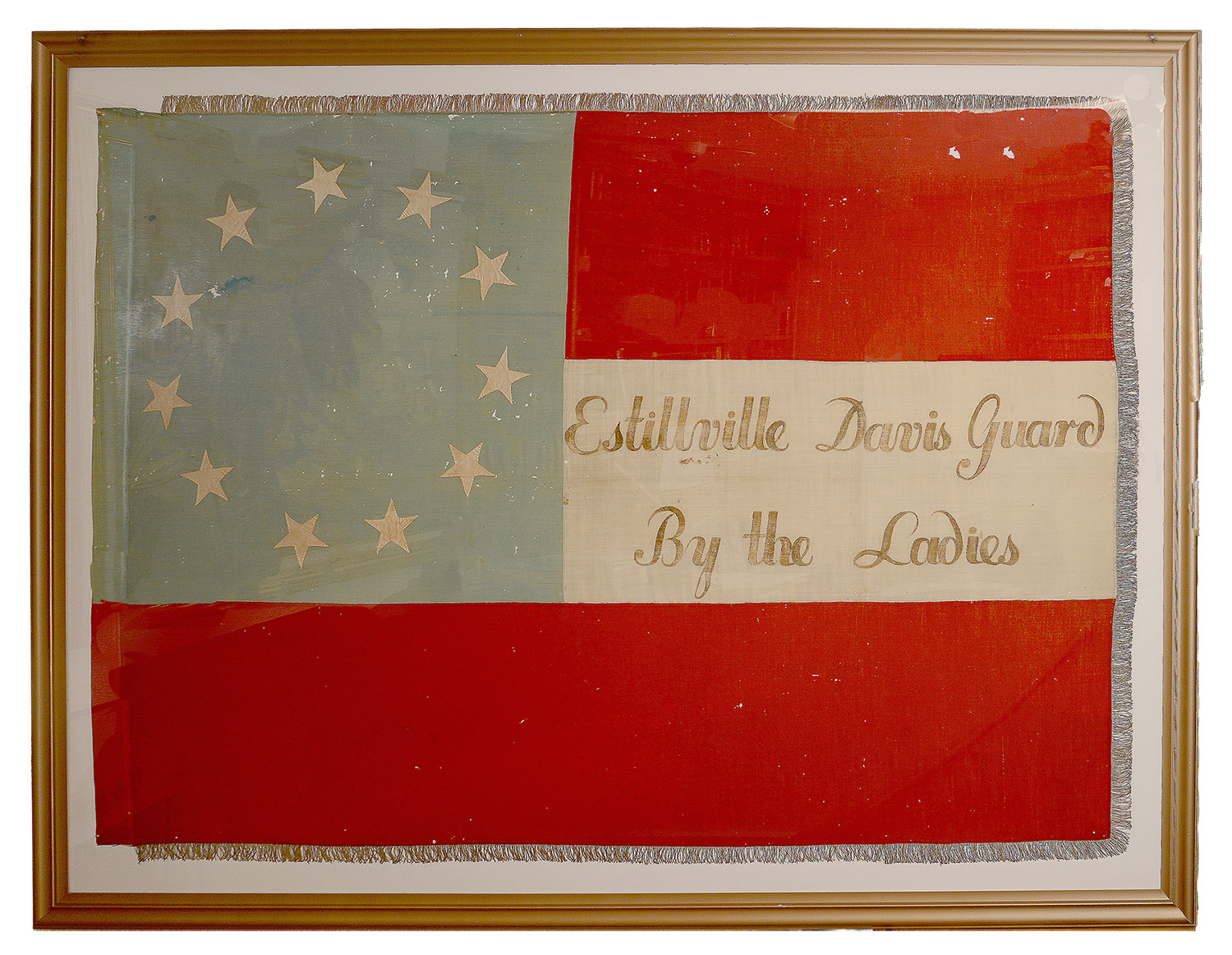 THE ESTILLVILLE DAVIS GUARDS: THE PRESENTED COMPANY COLOR OF CAPT. HENRY CLINTON WOOD, COMPANY D, 37TH VIRGINIA INFANTRY, WITH THE FAMILY ARCHIVE DOCUMENTING ITS SUBSCRIPTION, PURCHASE, PRESENTATION AND ACCEPTANCE — SCOTT COUNTY, VIRGINIA, 1861