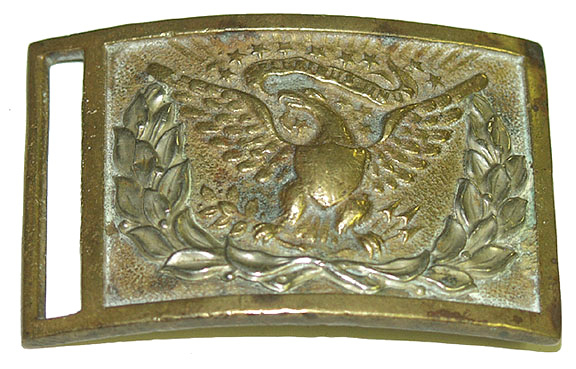 ORIGINAL CIVIL WAR REGULATION MODEL 1851 PATTERN NCO RECTANGULAR SWORD BELT PLATE ONCE OWNED BY J. HOWARD WERT