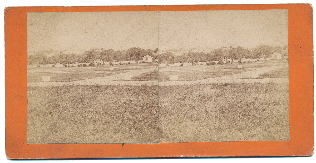 EARLY (1868-1870’s) TIPTON AND MYERS GETTYSBURG STEREOVIEW – NATIONAL CEMETERY AND TOWN 