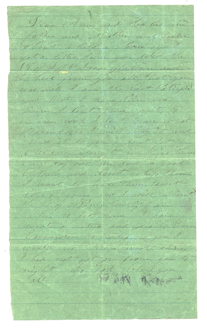 1862 LETTER BY WILLIAM M. CLOER, 62ND NORTH CAROLINA – POW FROM 1863-1865; HAND-CARRIED BY COMRADE LATER KIA