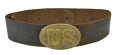US CIVIL WAR REGULATION ISSUE BUFF INFANTRY WAISTBELT WITH OVAL US PLATE