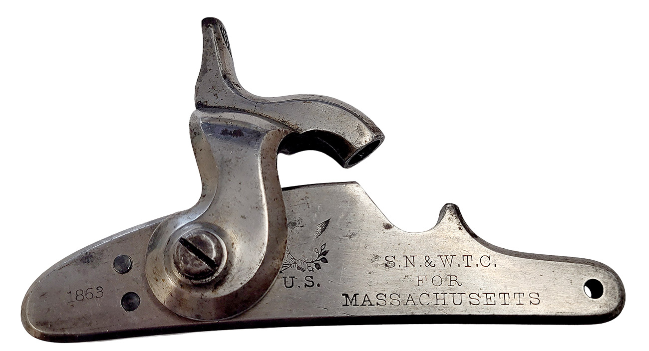 NORRIS & CLEMENT M1863 RIFLE MUSKET LOCK, DATED 1863