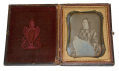 1/4 PLATE DAGUERREOTYPE - POST-MORTEM WOMAN AND BABY