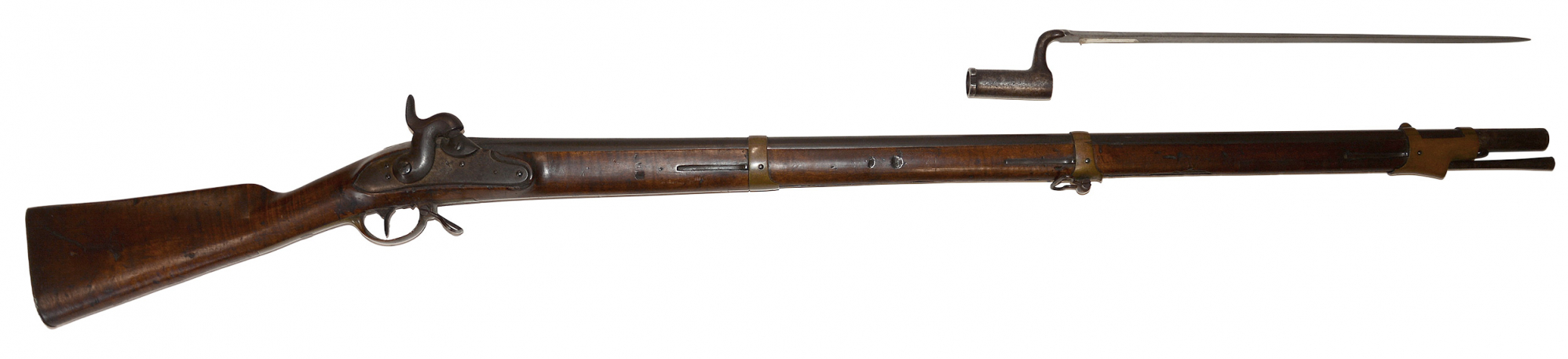 A POTSDAM TYPE MUSKET WITH BAYONET; ONE OF THOUSANDS IMPORTED BY THE NORTH