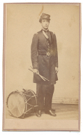 CDV PHOTO OF UNIFORMED DRUMMER