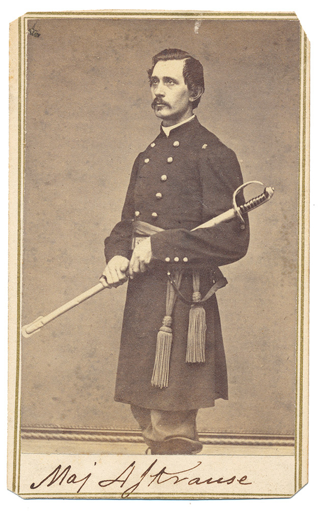 CDV PHOTOGRAPH OF MAJOR A.J. KRAUSE, 108TH U.S.C.T.
