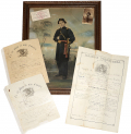 LIEUTENANT HENRY ROE, CHICAGO MERCANTILE BATTERY GROUP: PHOTO, COMMISSIONS, EXCELLENT SABINE CROSSROADS BATTLE LETTER