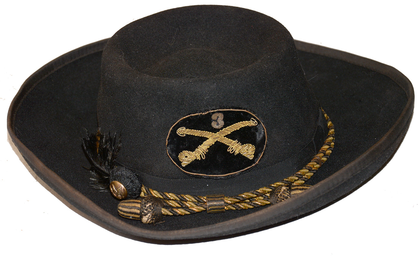OUTSTANDING CONDITION PLUG OR SHERIDAN HAT OF A UNION CAVALRY OFFICER – GEORGE WASHINGTON HORTON, 3RD ILLINOIS CAVALRY
