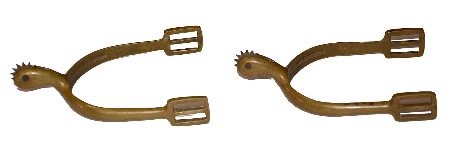 MODEL 1859 CAST BRASS CAVALRY SPURS OF MAURICE LEYDEN, THIRD NEW YORK CAVALRY