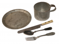 MESS SET (TIN CUP, PLATE, AND SPOON & FORK) OF MAURICE LEYDEN, THIRD NEW YORK CAVALRY