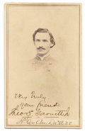 CDV PHOTO OF LT. THEODORE S. GARNETT, JR. 9TH VIRGINIA CAVALRY & GEN’L STUART’S STAFF