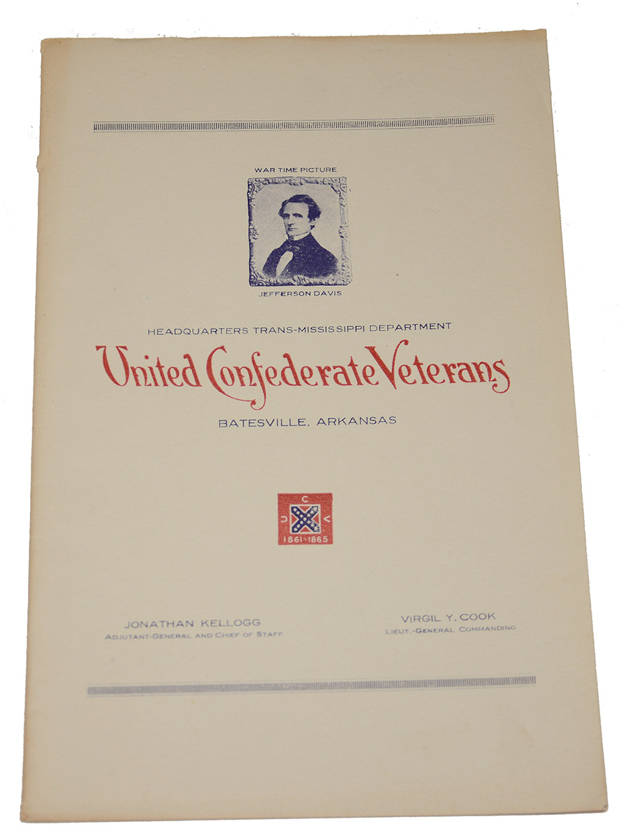 UNITED CONFEDERATE VETERANS, TRANS-MISSISSIPPI DEPARTMENT — HEADQUARTERS BOOKLET FOR THE ATLANTA REUNION, OCTOBER 7-10, 1919, WITH A SYNOPSIS OF FORREST'S CAMPAIGNS