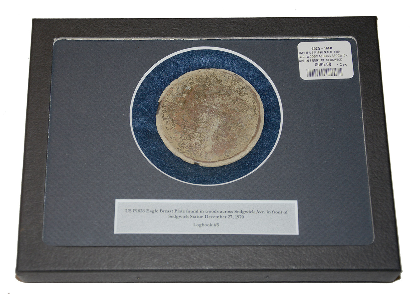ROSENSTEEL – RIDER COLLECTION RELIC GETTYSBURG US NCO BREAST PLATE – MUNSHOWER KNOLL