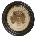 VICTORIAN GETTYSBURG BATTLEFIELD GATHERED DRIED FLOWERS IN ORIGINAL BUBBLE GLASS FRAME 