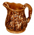 CIRCA 1850-1858 YELLOWWARE ROCKINGHAM GLAZE PITCHER ENTITLED “THE GAMEKEEPER”