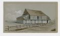 SKETCH OF BARN ON EMMITSBURG ROAD AT GETTYSBURG BY 9TH MASS BATTERY VETERAN & ARTIST RICHARD HOLLAND – POSSIBLY THE LONG GONE ROGERS BARN