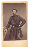 WONDERFUL CDV OF OFFICER IN “BUCKNER-STYLE” PLEATED FROCK