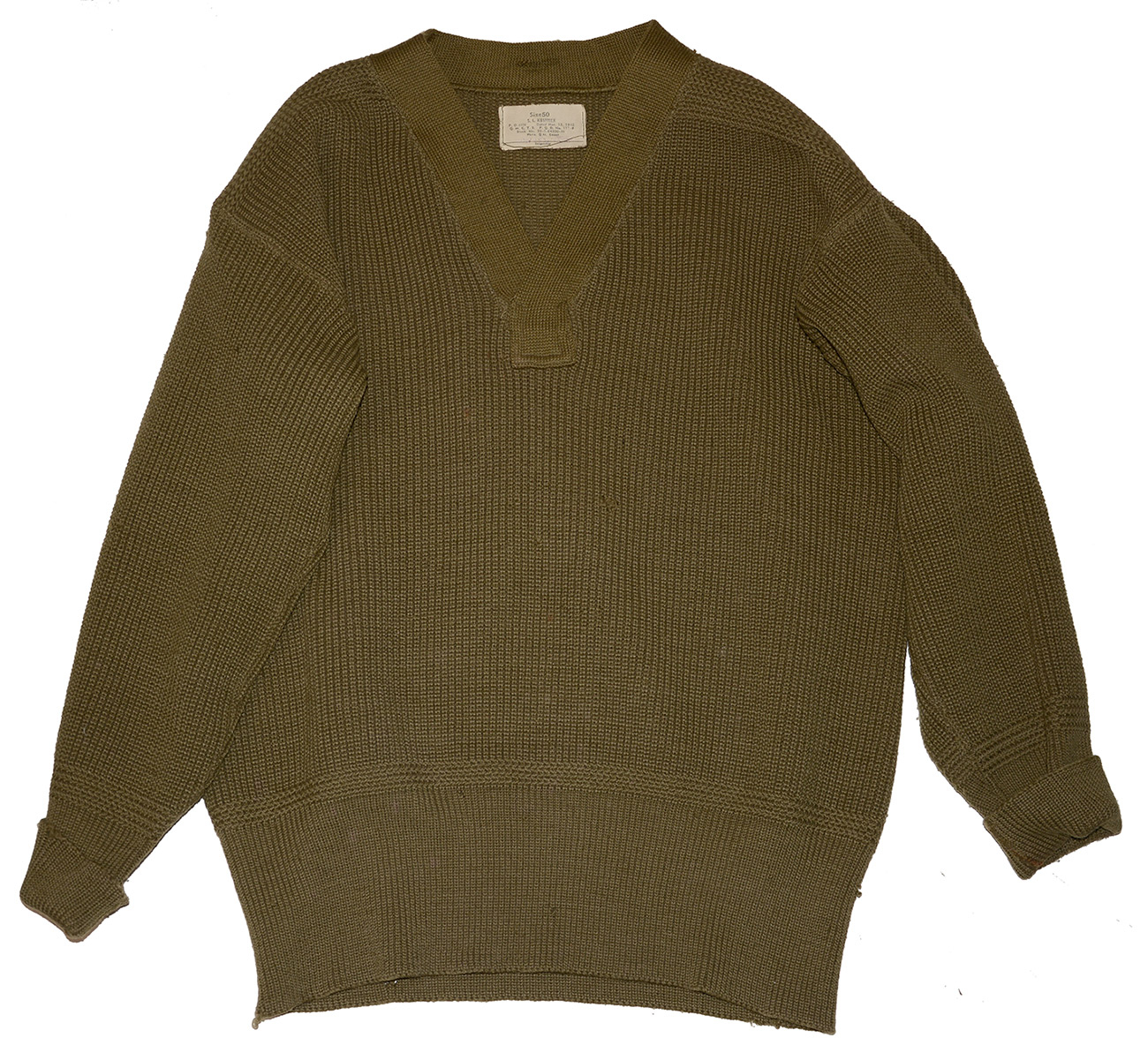 WWII US V-NECK – SWEATER SIZE 50 – DATED 1942