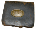 REGULATION 1857 ALLEGHENY ARSENAL CARTRIDGE BOX WITH PLATE AND TINS