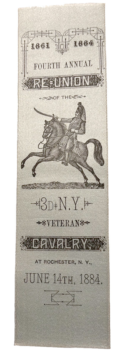 3rd NEW YORK CAVALRY 1884 REUNION RIBBON EX-MAURICE LEYDEN ESTATE
