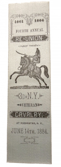 3rd NEW YORK CAVALRY 1884 REUNION RIBBON EX-MAURICE LEYDEN ESTATE